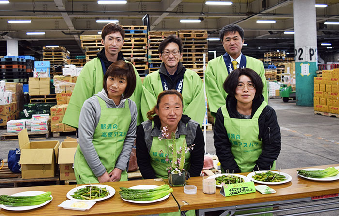 JAなすのアスパラ試食宣伝会